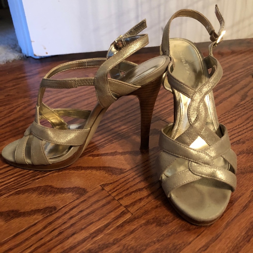 Calvin Klein Gold Heels